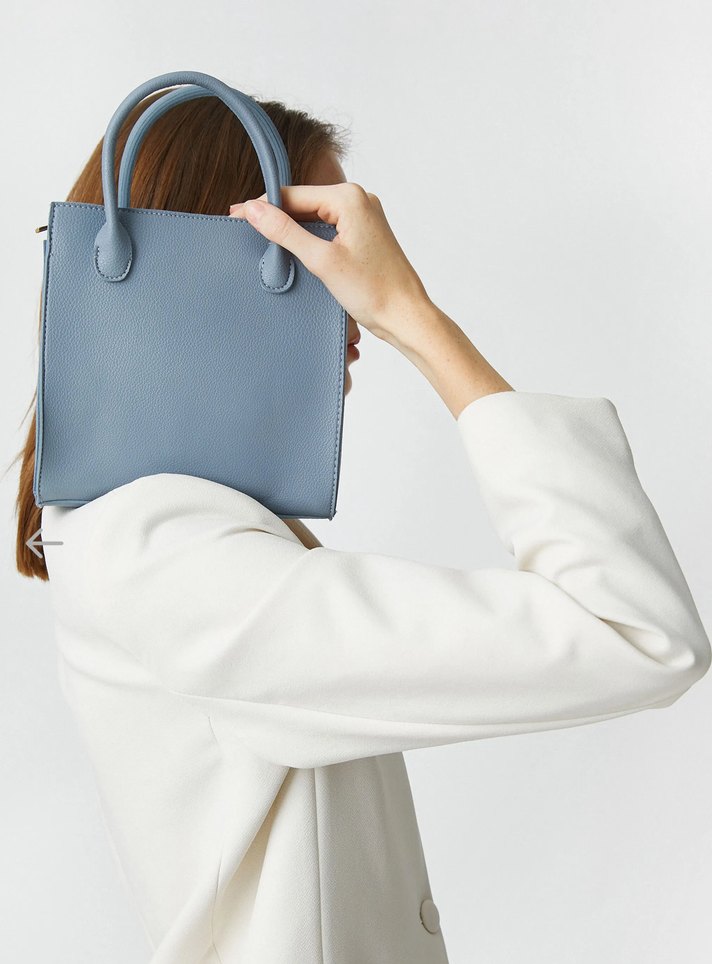 Koton Mavi Suni Deri Minimalist Kadın Çanta - Görsel 4