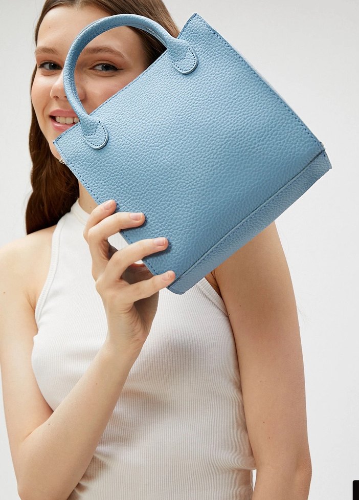 Koton Mavi Suni Deri Minimalist Kadın Çanta - Görsel 5