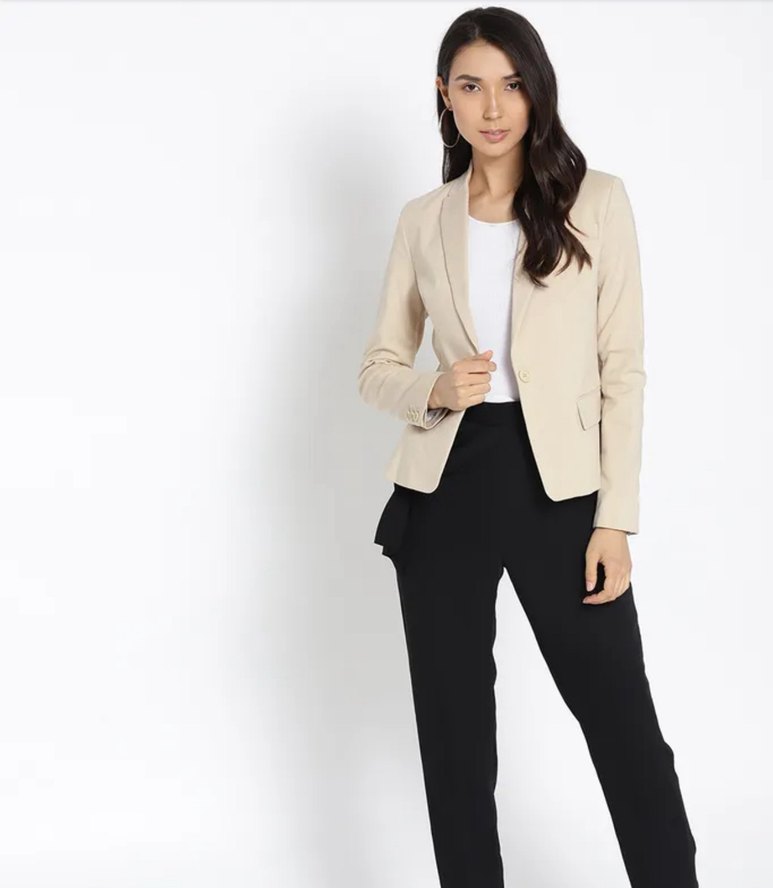 Mango Bej Kadın Ofis Blazeri - Görsel 5