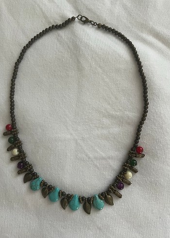 Renkli Boncuklu Bohem Kolye - Görsel 2