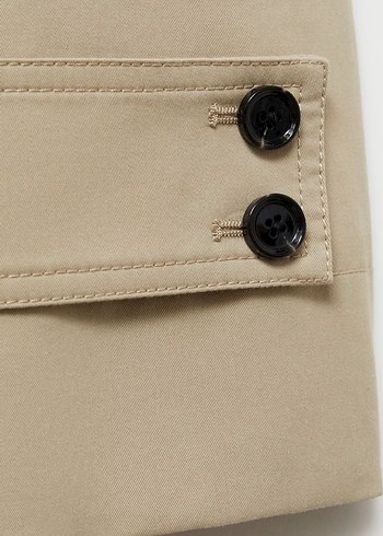 Bej Kadın Uzun Süet Trençkot - Görsel 4