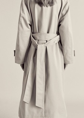 Bej Kadın Uzun Süet Trençkot - Görsel 2