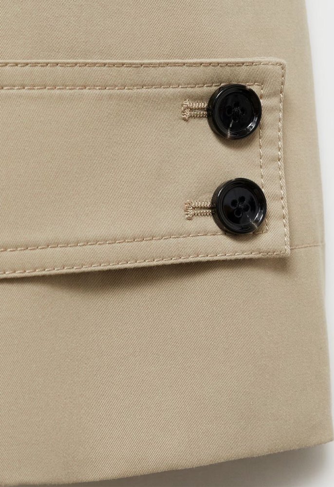 Bej Kadın Uzun Süet Trençkot - Görsel 4