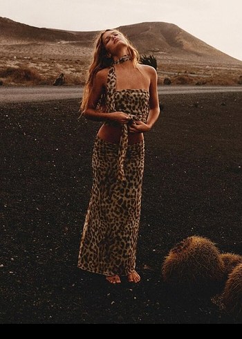 Zara Leopar Desenli Alt Üst Takım - Görsel 2