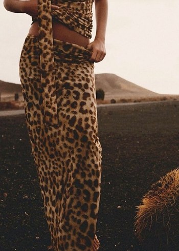 Zara Leopar Desenli Alt Üst Takım - Görsel 5