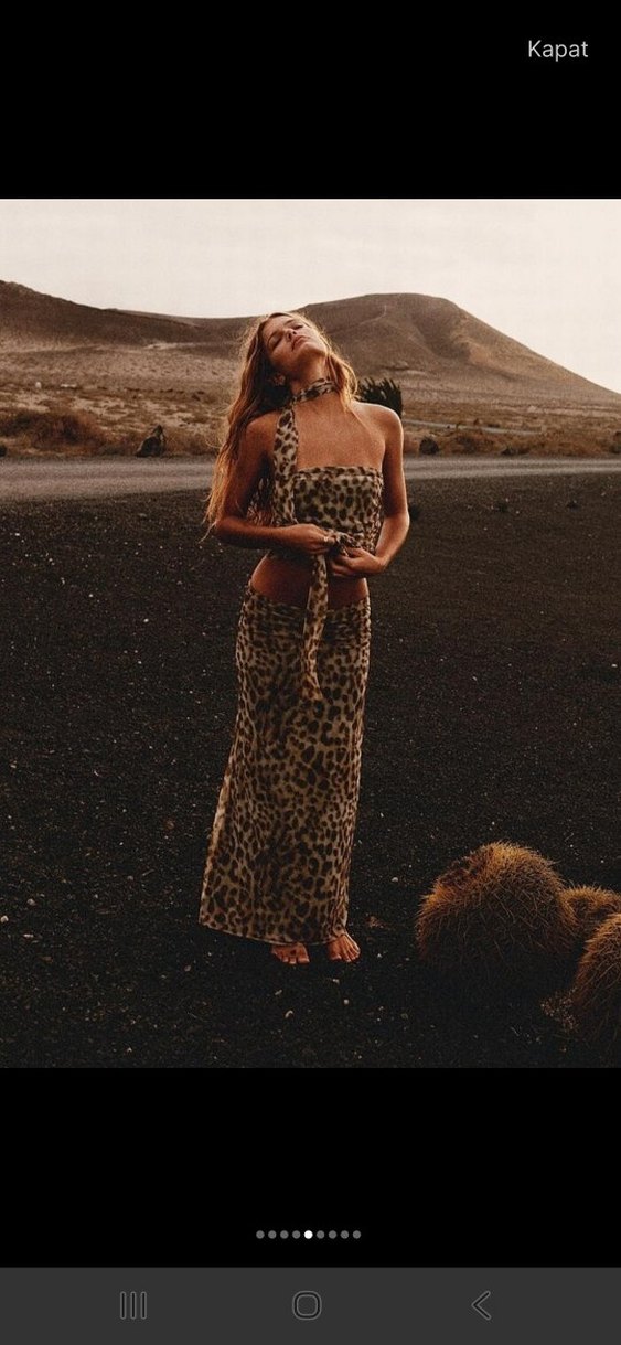 Zara Leopar Desenli Alt Üst Takım - Görsel 2