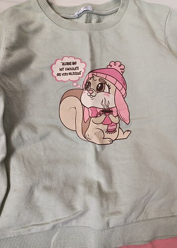 HelloBaby Kız Çocuk Pembe Eşofman Altı ve Baskılı Sweatshirt
