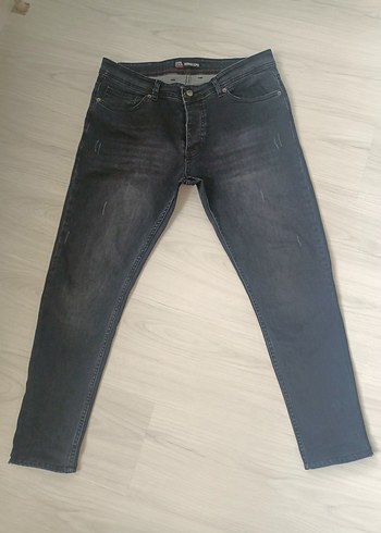 36 Beden gri Renk Gri Regular Fit Denim Erkek Jean