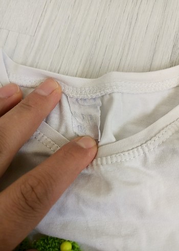 6 Yaş Beden Kız Çocuk Payetli Uzun Kollu Beyaz Tişört