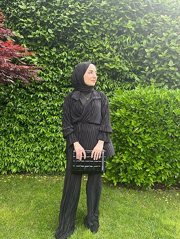 Zara Siyah fitilli takım