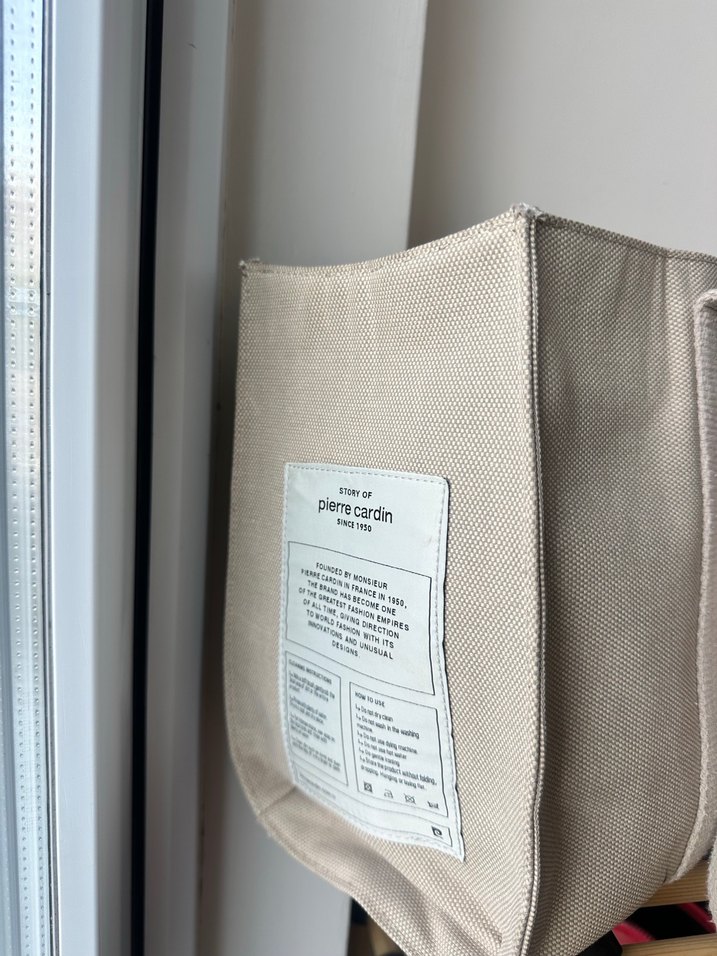 Bej Keten Kadın El Çantası - Görsel 2