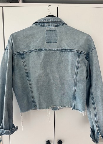 Düğmeli Mavi Denim Ceket - Görsel 4