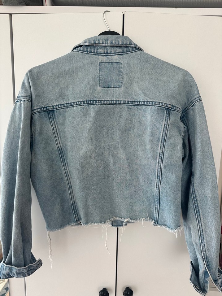 Düğmeli Mavi Denim Ceket - Görsel 4