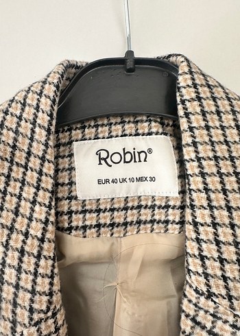 Düğmeli Kot ve Ekose Kadın Blazer - Görsel 2