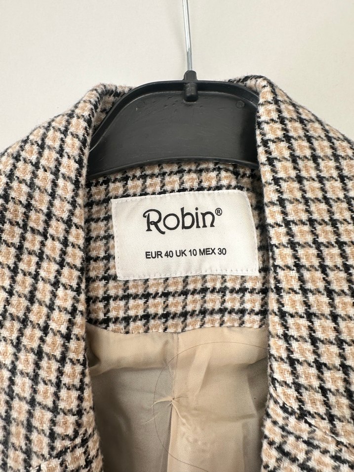 Düğmeli Kot ve Ekose Kadın Blazer - Görsel 2