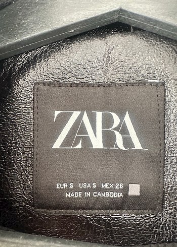 ZARA Siyah Kadın Deri Biker Ceket - Görsel 4