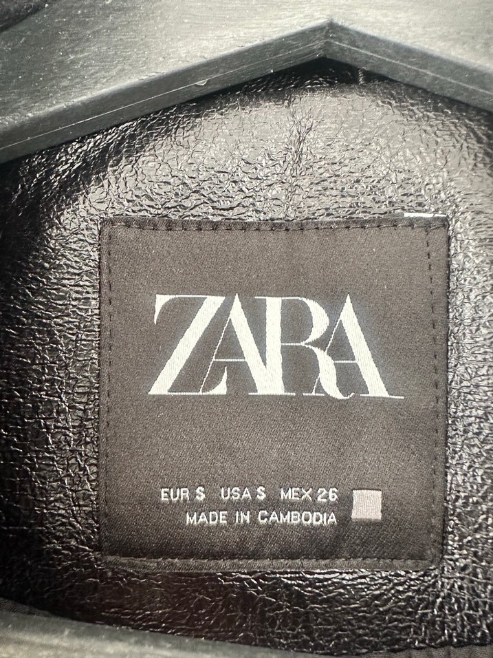 ZARA Siyah Kadın Deri Biker Ceket - Görsel 4