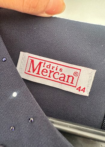 Kemerli Lacivert Uzun Kollu Abiye Elbise - Görsel 2