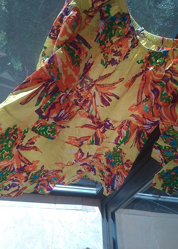 universal Beden Renkli Batik Desenli Straplez Hamile Bluz