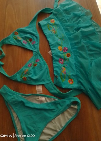 universal Beden bikini üç parça takım