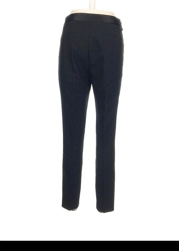 Gri Kadın Kemerli Düz Paça Pantolon - Görsel 3