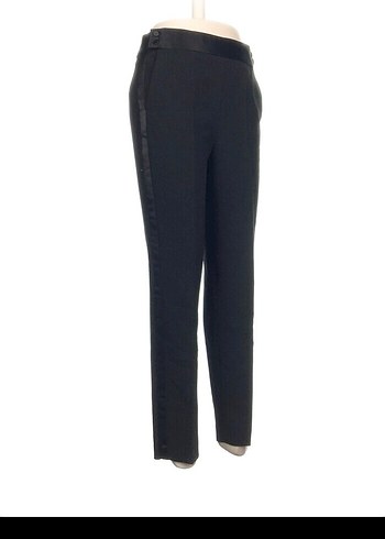 Gri Kadın Kemerli Düz Paça Pantolon - Görsel 2