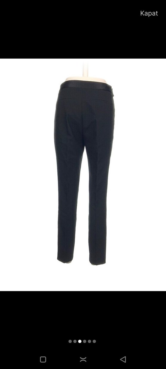 Gri Kadın Kemerli Düz Paça Pantolon - Görsel 3