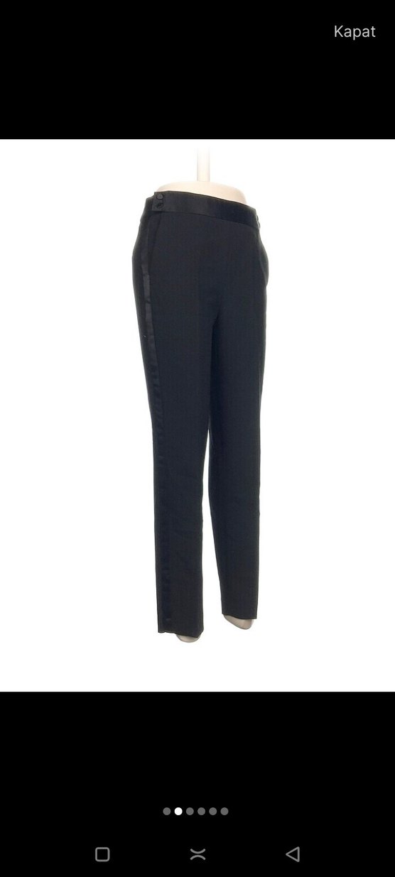 Gri Kadın Kemerli Düz Paça Pantolon - Görsel 2