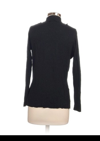 Siyah Kadın Boğazlı İnce Fit Triko - Görsel 3