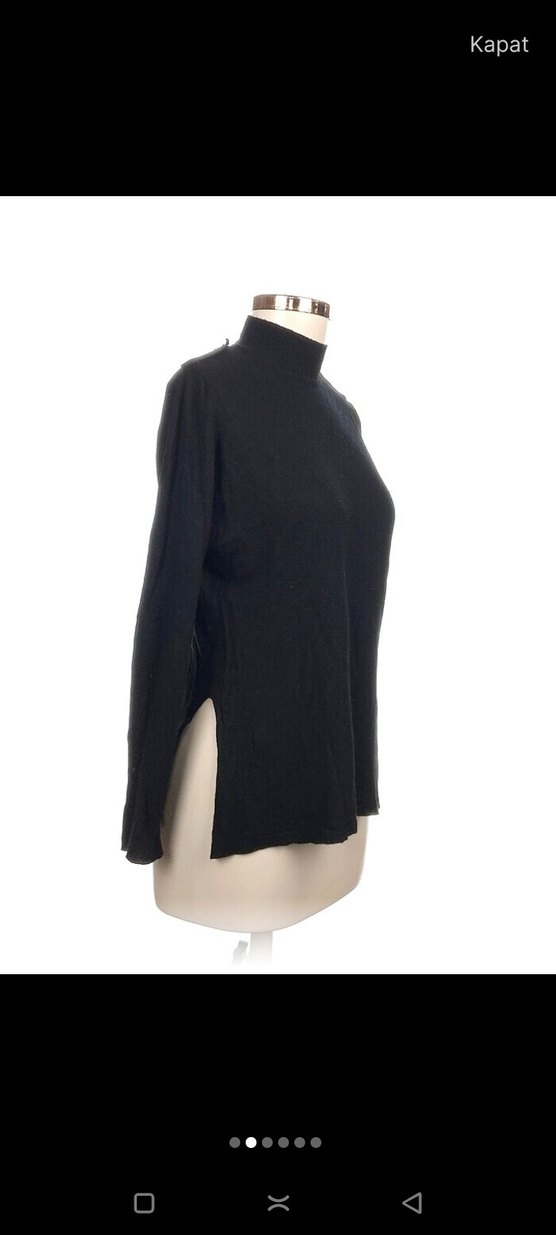 Siyah Kadın Boğazlı İnce Fit Triko - Görsel 2