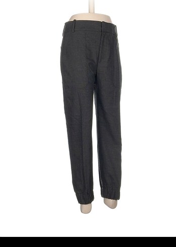 Gri Kadın Normal Kesim Pamuk Pantolon - Görsel 2