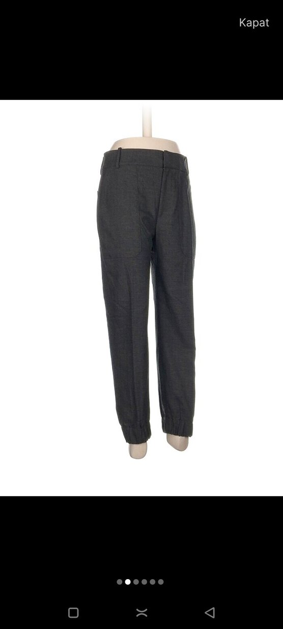 Gri Kadın Normal Kesim Pamuk Pantolon - Görsel 2