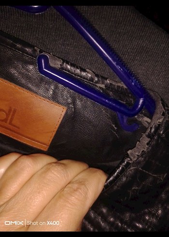 Siyah Deri Kadın Biker Ceket - Görsel 5