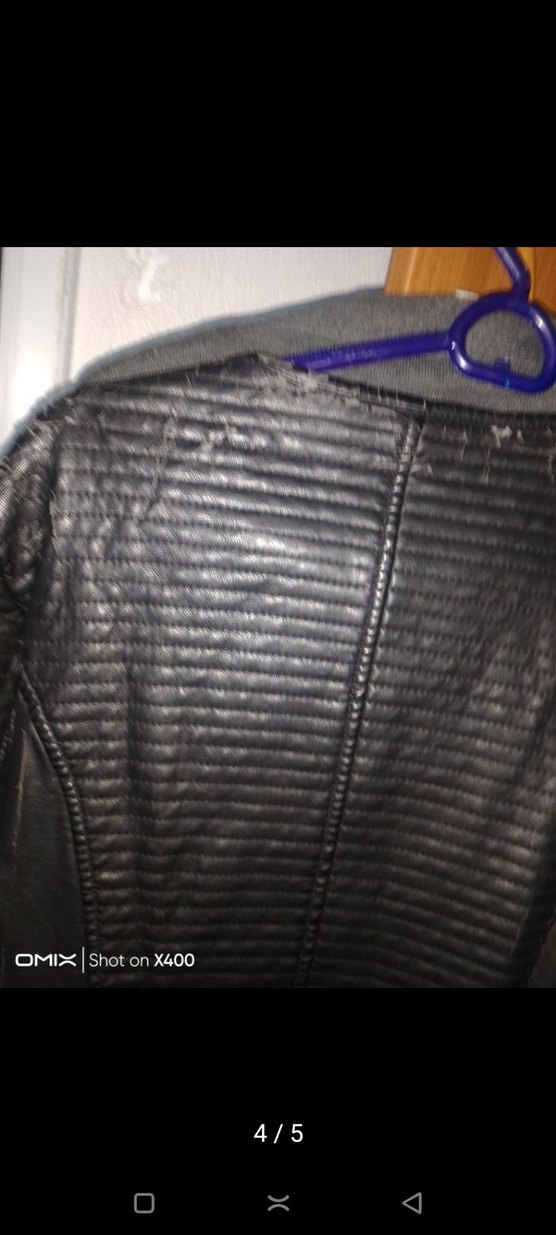 Siyah Deri Kadın Biker Ceket - Görsel 3