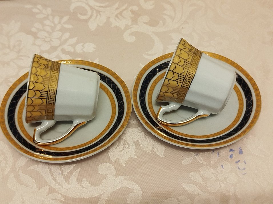 Altın vermeyeli 2 adet Türk kahvesi fincanı - Görsel 5