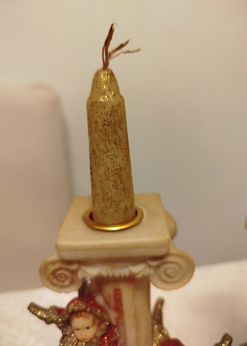 Melek Figürlü Renkli Mumluk Çift - Görsel 5