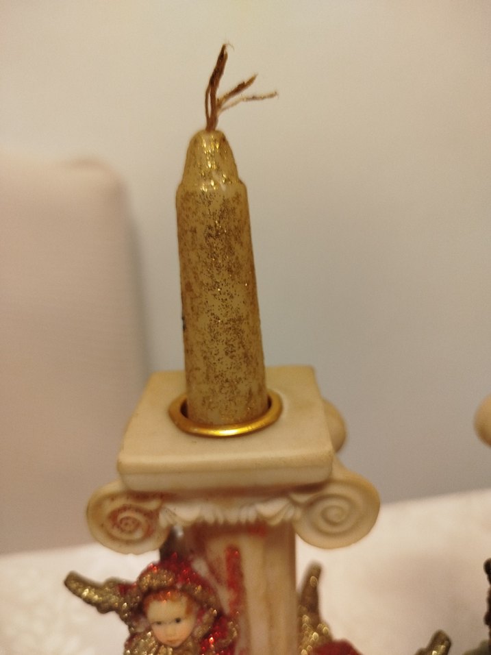 Melek Figürlü Renkli Mumluk Çift - Görsel 5