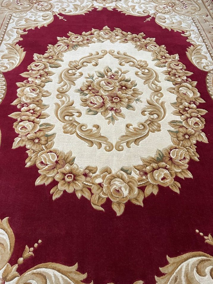 antika kabartmalı Çin halısı - Görsel 3