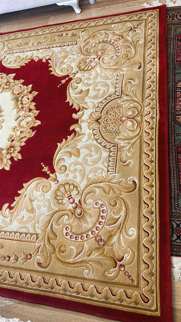 antika kabartmalı Çin halısı - Görsel 5