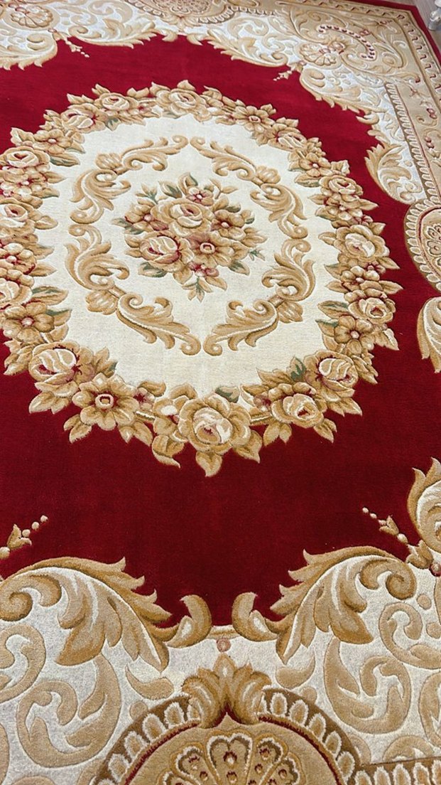 antika kabartmalı Çin halısı - Görsel 2