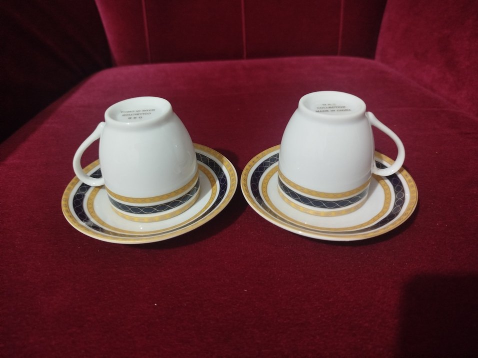 altın desenli 2 adet Türk kahvesi fincanı - Görsel 2