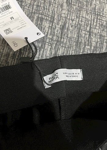 38 Beden Siyah Deri Kemerli Midi Pantolon
