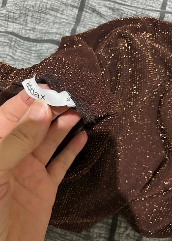 Kahverengi Payetli Rahat Kadın Pantolon - Görsel 4