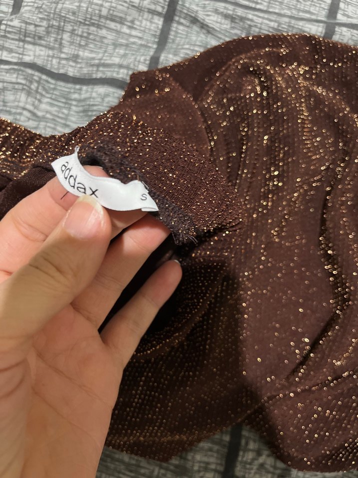 Kahverengi Payetli Rahat Kadın Pantolon - Görsel 4