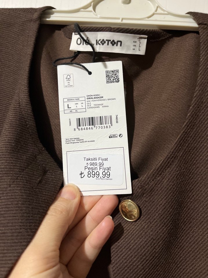 Düğmeli Kahverengi Midi Kadın Yelek - Görsel 5