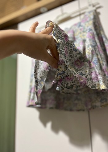 Çiçek Desenli Mini Etek, Rahat Kesim - Görsel 4