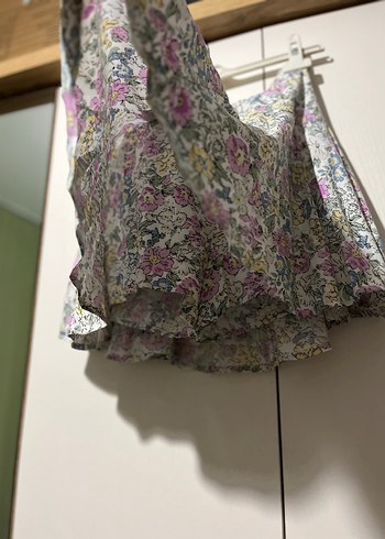 Çiçek Desenli Mini Etek, Rahat Kesim - Görsel 3