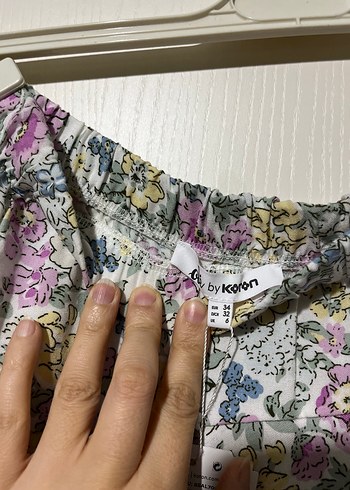 Çiçek Desenli Mini Etek, Rahat Kesim - Görsel 6