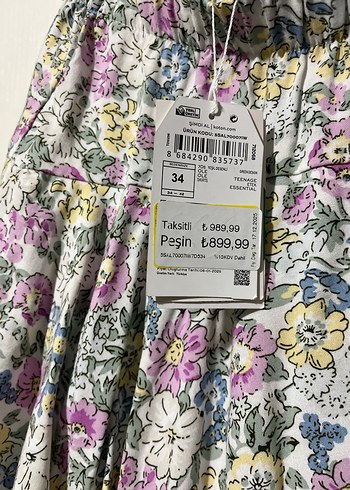 Çiçek Desenli Mini Etek, Rahat Kesim - Görsel 2