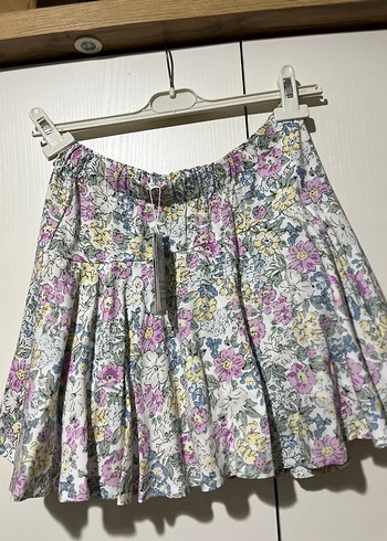 Çiçek Desenli Mini Etek, Rahat Kesim - Görsel 7